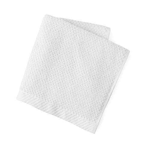 VOOVA & MOVAS White Wash Cloths,4 Pack Large 13x13,100% Cotton,Thick |  Quick Dry | Soft,Wash Cloths for Bathroom | Kitchen,Perfect for Gifting